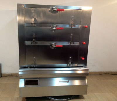 厨房设备电磁三门蒸柜